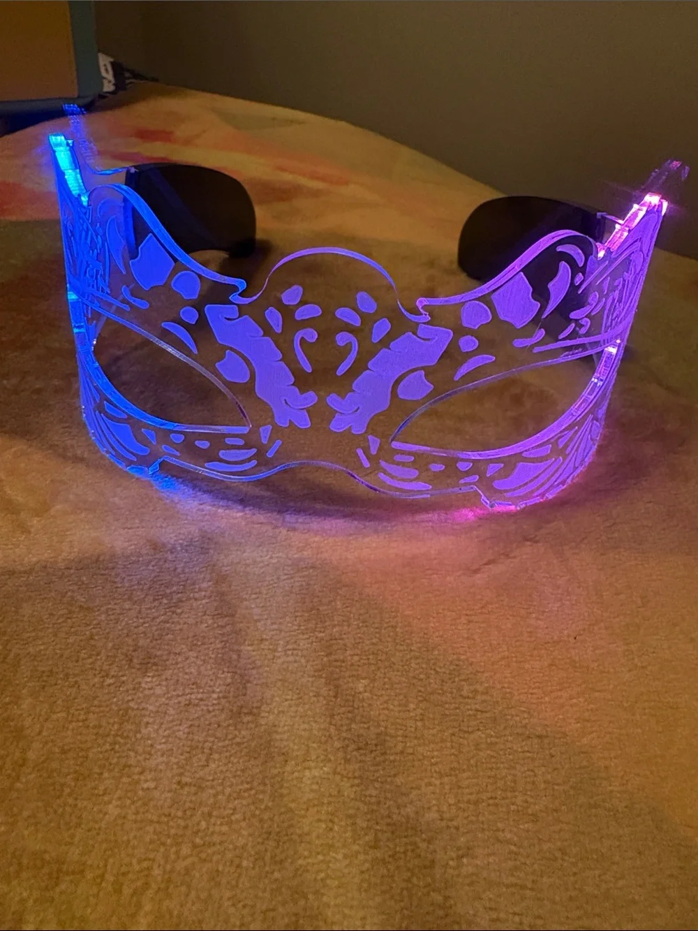 Light-Up LED Mardi Gras Mask